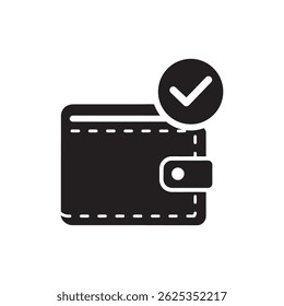 Wallet with Floating Tick Mark Icon for Financial Success