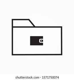 wallet folder sign icon design
