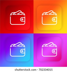 Wallet four color gradient app icon set