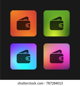 Wallet four color gradient app icon design