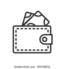 Wallet. Fully scalable vector icon in outline style.