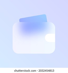 wallet glass morphism trendy style icon. wallet transparent glass color vector icon with blur and purple gradient. for web and ui design, mobile apps and promo business polygraphy