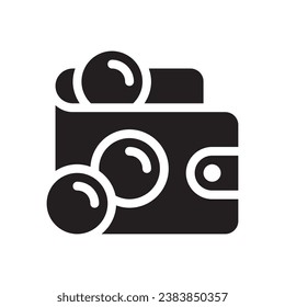 wallet glyph icon logo for website, application, printing, document, poster design, etc, Suitable for web Design,Logo,App