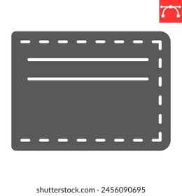 Wallet glyph icon, payment method and finance, purse vector icon, vector graphics, editable stroke solid sign, eps 10.