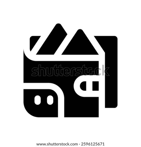 wallet glyph icon. Strong and solid vector icon for websites, mobile interfaces, presentations, and visual branding. High quality and easy to edit.
