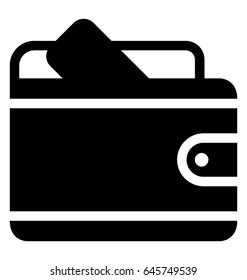 Wallet Glyph Vector Icon