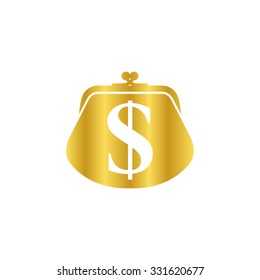 wallet -  gold vector icon
