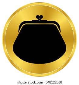 wallet - gold vector icon