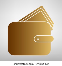 Wallet golden icon