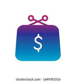 wallet gradient line style icon of money financial item banking commerce market payment buy currency accounting and invest theme Vector illustration