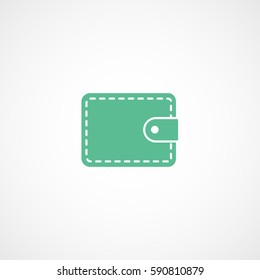 Wallet Green Flat Icon On White Background