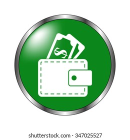 Wallet -  green vector icon