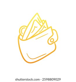 Wallet hand draw doodle Vector icon