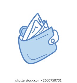 Wallet hand draw doodle Vector icon