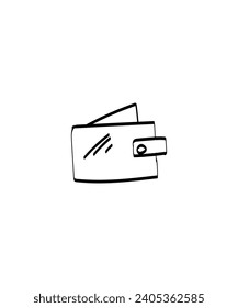 wallet hand draw icon, vector best line icon.