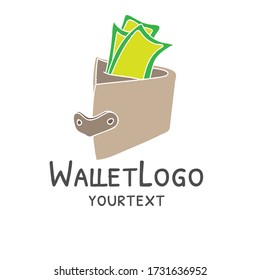 wallet hand drawn logo design. funny icon