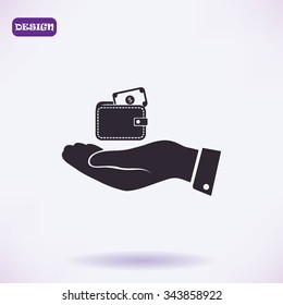 Wallet in hand  icon