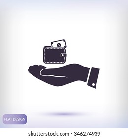 Wallet in hand  icon