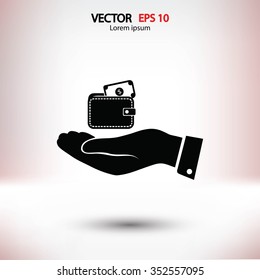Wallet in hand  icon
