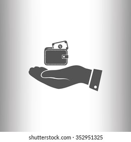Wallet in hand  icon