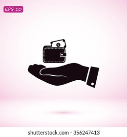 Wallet in hand  icon