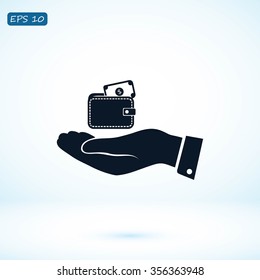 Wallet in hand  icon