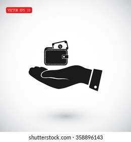 Wallet in hand  icon