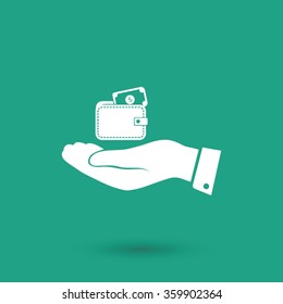 Wallet in hand  icon