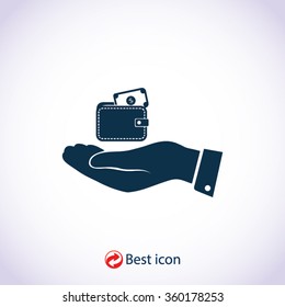 Wallet in hand  icon