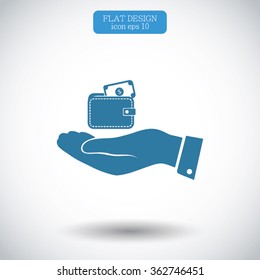 Wallet in hand  icon