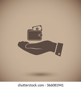 Wallet in hand  icon