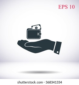Wallet in hand  icon