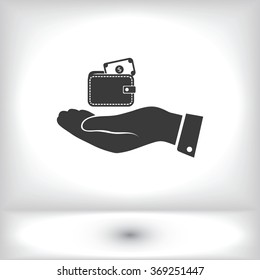 Wallet in hand  icon