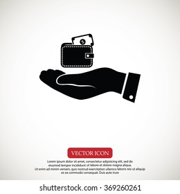 Wallet in hand  icon