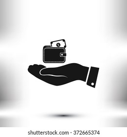 Wallet in hand  icon