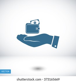 Wallet in hand  icon