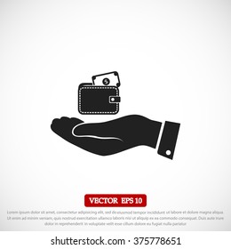 Wallet in hand  icon