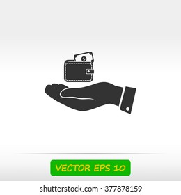 Wallet in hand  icon