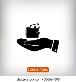 Wallet in hand  icon