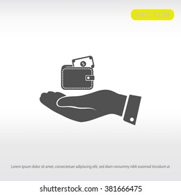 Wallet in hand  icon