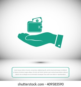 Wallet in hand  icon