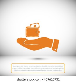 Wallet in hand  icon