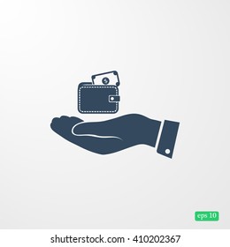 Wallet in hand  icon