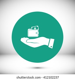 Wallet in hand  icon