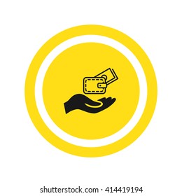 Wallet and hand icon