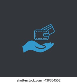 Wallet and hand icon