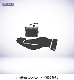 Wallet in hand  icon