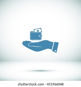 Wallet in hand  icon