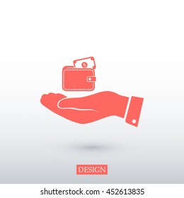 Wallet in hand  icon