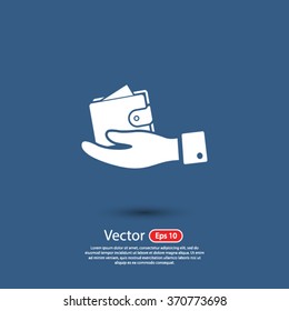 wallet in hand icon. One of set web icons